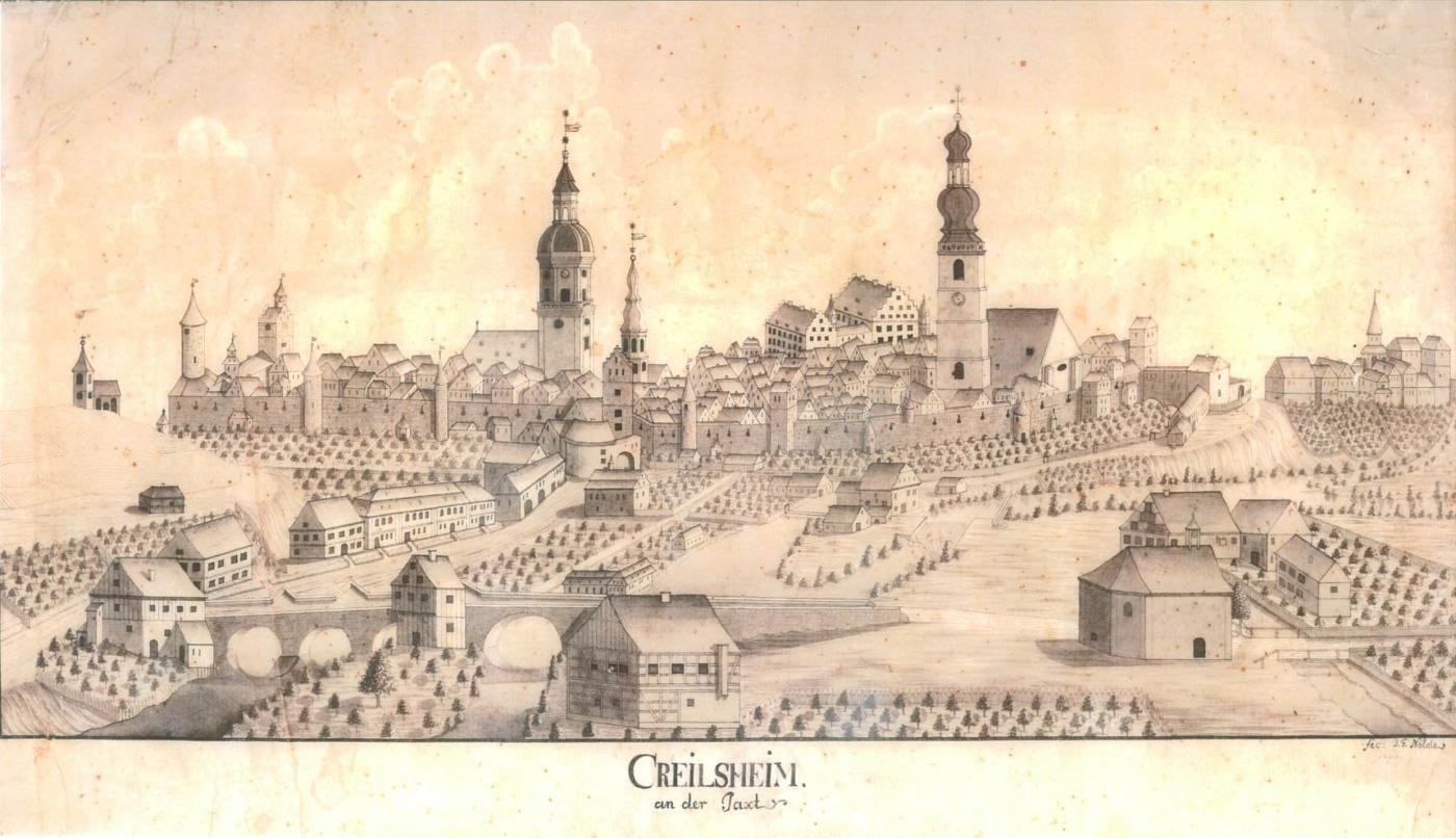 Alte Stadtansicht von Crailsheim