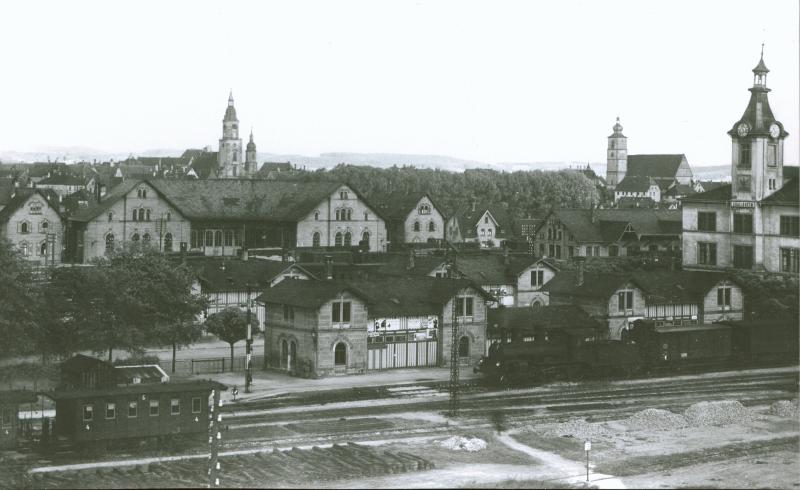 Bahnhofsgelände CR Westseite um 1900