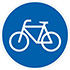 Ein blaues Schild mit einem Fahrrad