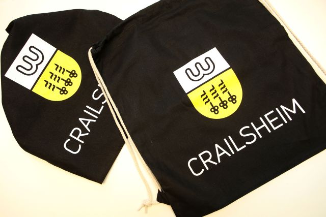 Schwarzer Beutel mit Crailsheim Logo