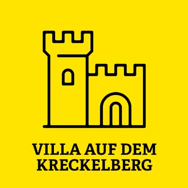 gelbe Kachel mit der Aufschrift Villa auf dem Kreckelberg