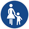 Fußgängersymbol auf einem blauen Schild